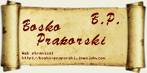 Boško Praporski vizit kartica